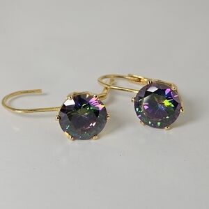 Chic Gold and Multicolor Crystal Earrings